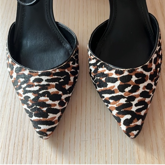 WHBM Leopard Calf Hair Pointed Toe Strappy Slingbacks Size 7 - Picture 2 of 5